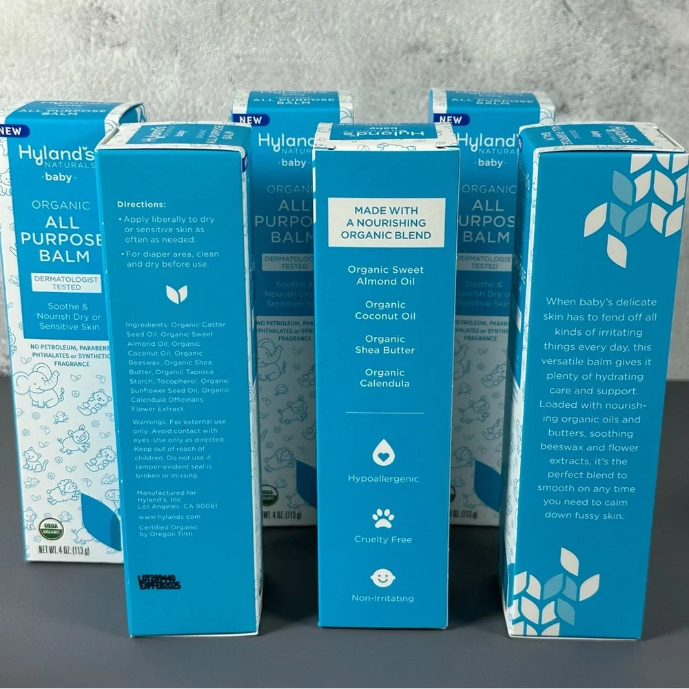 Hyland's Baby Organic ALL PURPOSE BALM 4 oz ea LOT of 6 SEALED TUBES